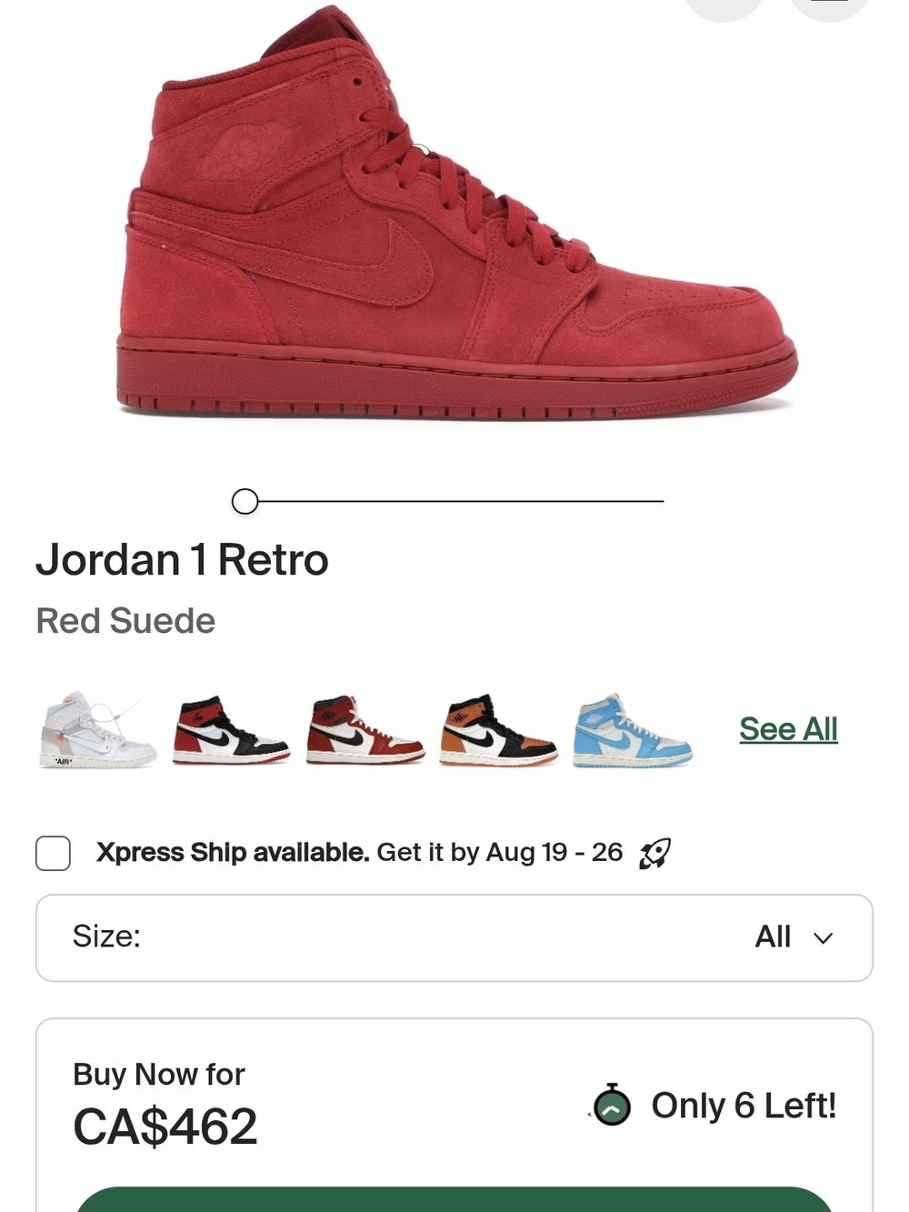Jordan Red Suede High-Top Sneakers Sz 7